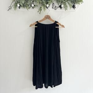 Trois the label Black Pleated Tie Back Mini Dress Size 0 WW7010